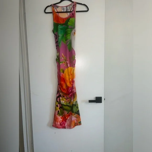 DRESSED IN JOY Whitney Racer Back Tank Dress - Spring Dream SIZE: MEDIUM - Picture 4 of 11